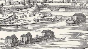 Moulins-bateaux sur le Rhin, 1531